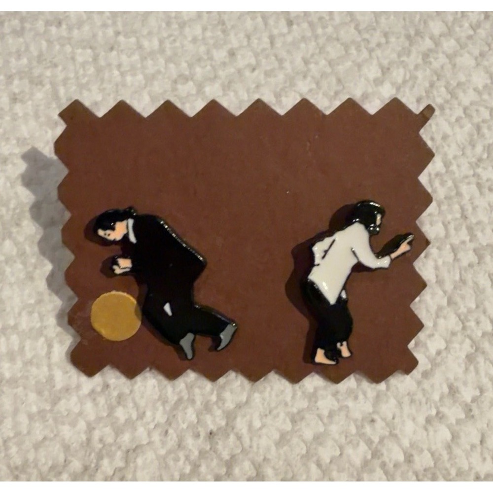 Pulp Fiction Vincent Vega Mia Wallace Dance Stud Earrings John Travolta Movie